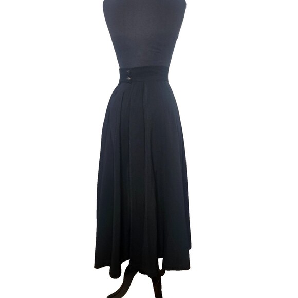 Vtg YOHJI YAMAMOTO Gothic Wool Wrap Skirt S Black Made in France Midi Full Aline - Picture 5 of 7